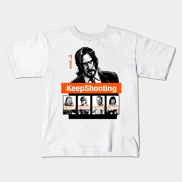 KeepShooting (white tee) Kids T-Shirt by BER